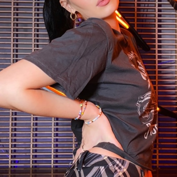 16 American Motorcycles Los Angeles Cropped cotton Graphic Tee Top - Picture 3 of 9